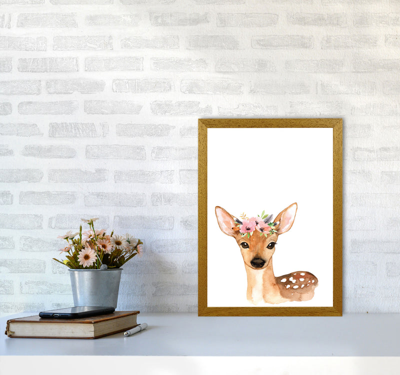 Forest Friends, Floral Cute Deer Modern Print Animal Art Print A3 Print Only