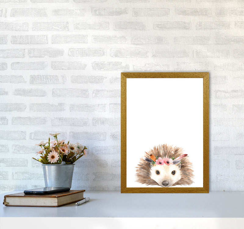 Forest Friends, Floral Cute Hedgehog Modern Print Animal Art Print A3 Print Only