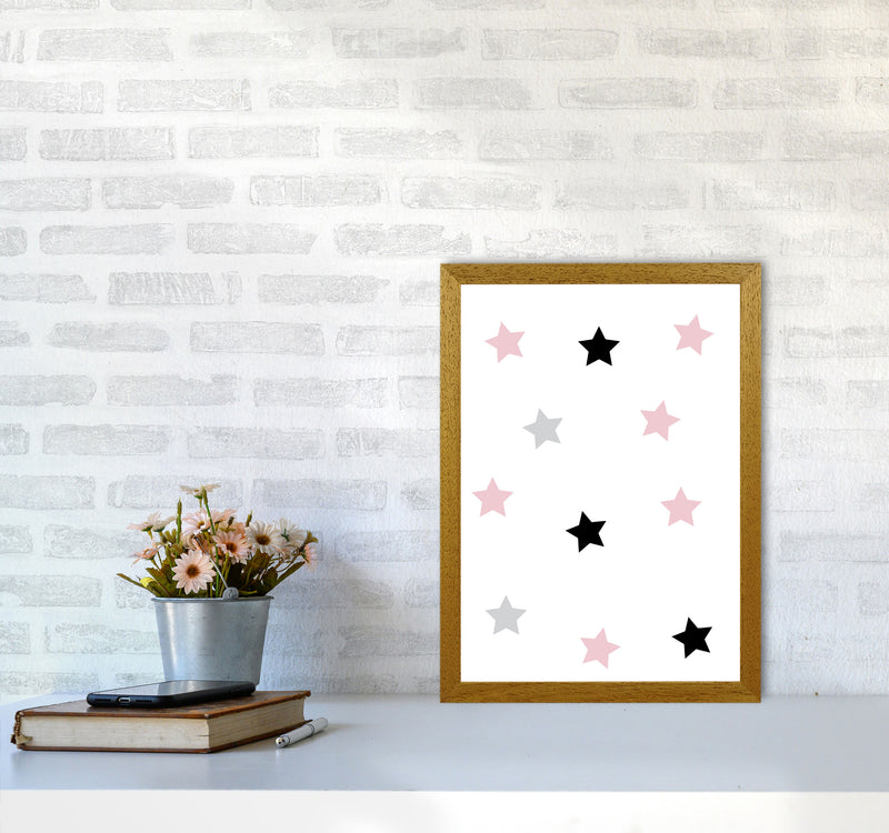 Pink Black And Grey Stars Modern Print A3 Print Only