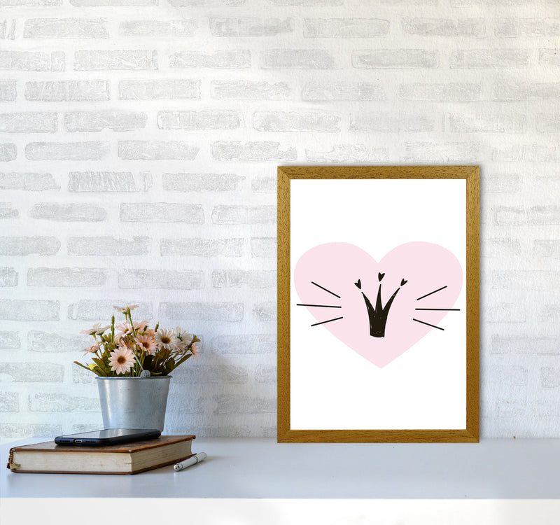 Crown With Pink Heart Framed Nursey Wall Art Print A3 Print Only