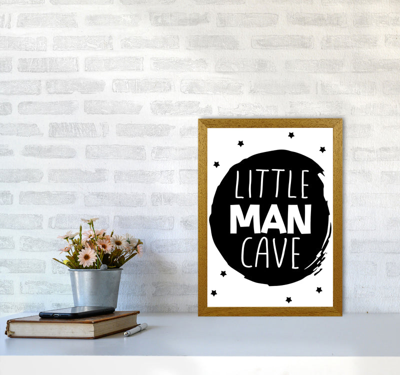 Little Man Cave Black Circle Framed Nursey Wall Art Print A3 Print Only