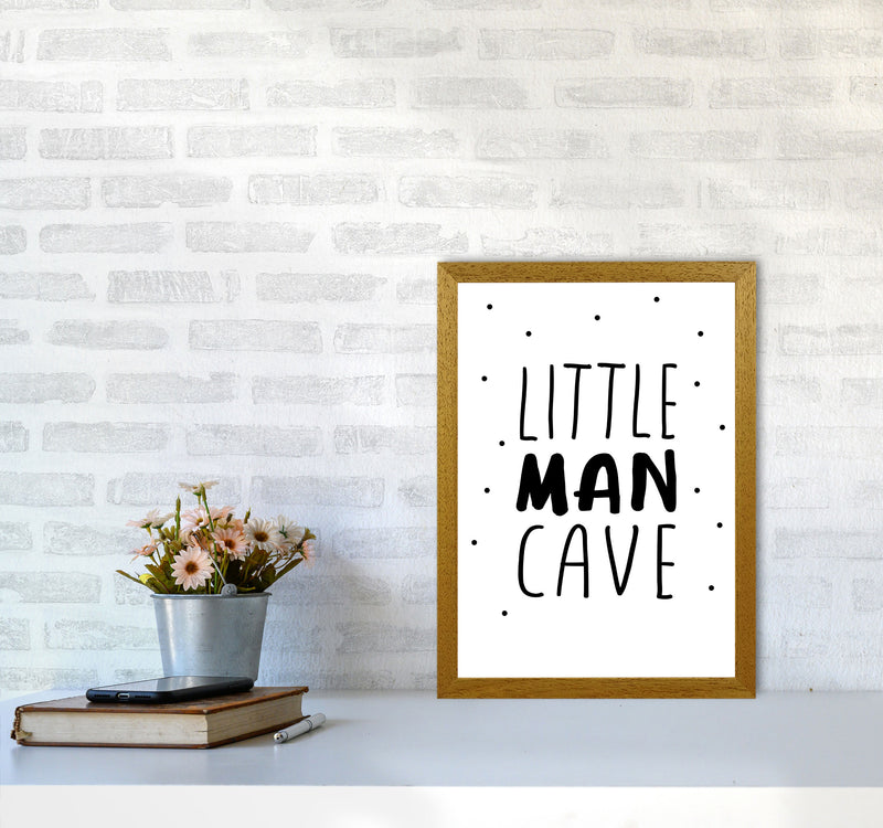 Little Man Cave Black Dots Framed Nursey Wall Art Print A3 Print Only