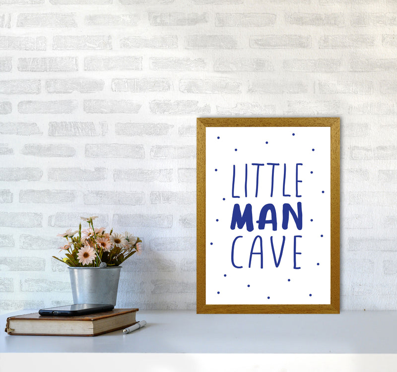 Little Man Cave Navy Dots Framed Nursey Wall Art Print A3 Print Only