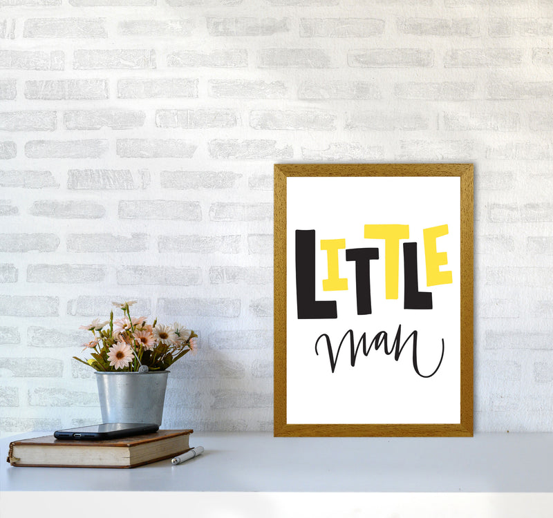 Little Man Yellow And Black Framed Nursey Wall Art Print A3 Print Only