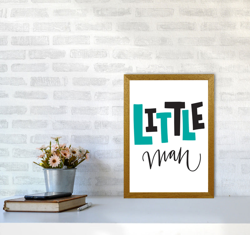 Little Man Teal And Black Framed Nursey Wall Art Print A3 Print Only