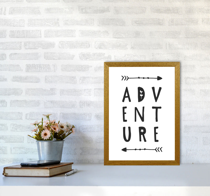 Adventure Black Framed Typography Wall Art Print A3 Print Only