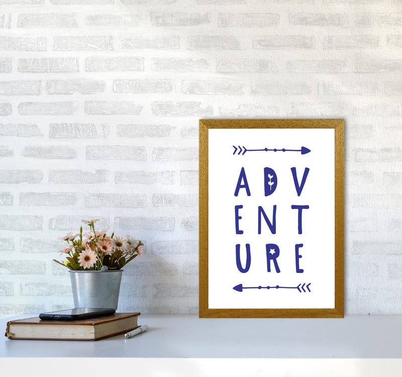 Adventure Navy Framed Typography Wall Art Print A3 Print Only