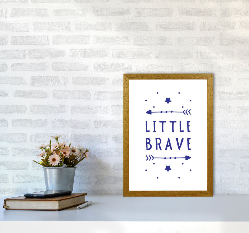 Little Brave Navy Framed Typography Wall Art Print A3 Print Only