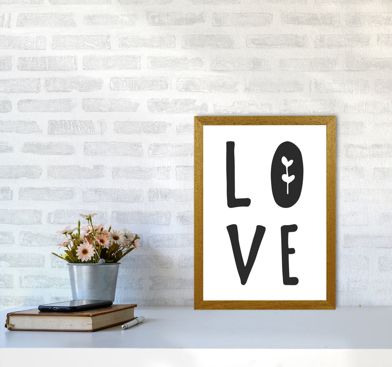 Love Black Framed Typography Wall Art Print A3 Print Only