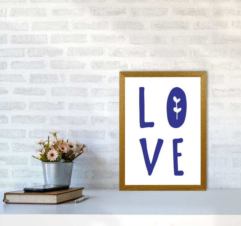 Love Navy Framed Typography Wall Art Print A3 Print Only