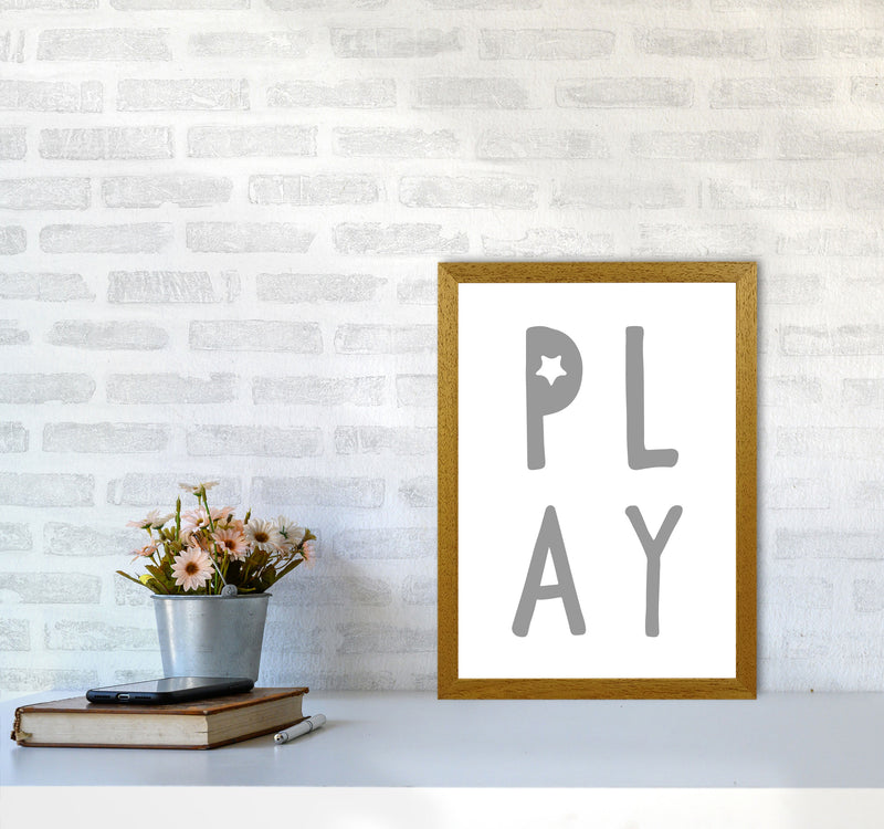 Play Grey Framed Typography Wall Art Print A3 Print Only