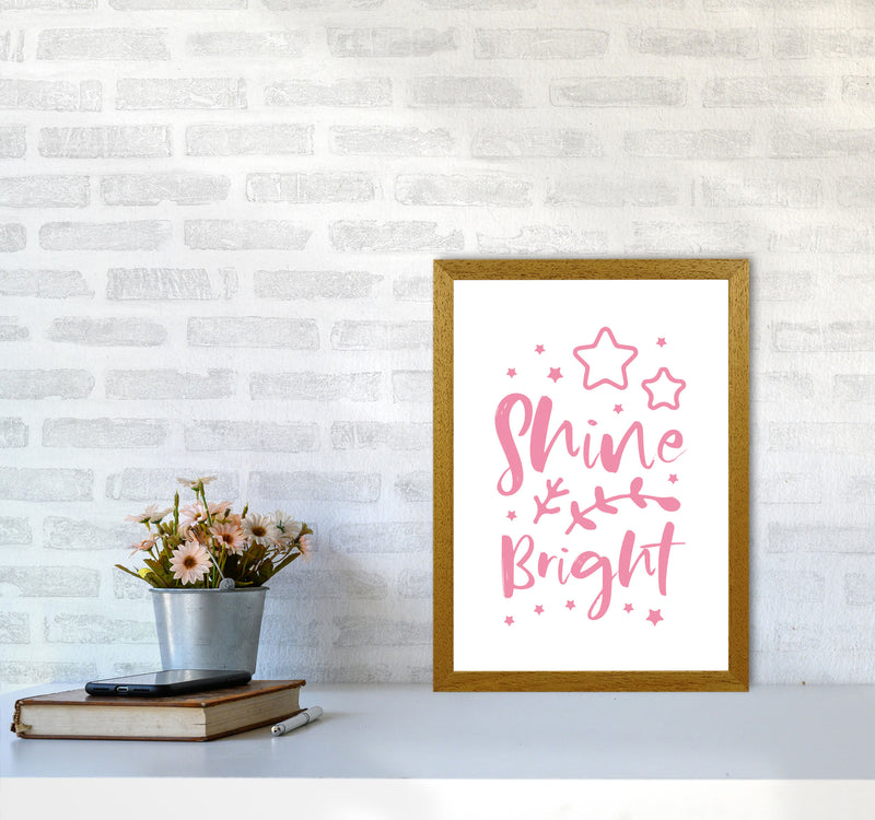 Shine Bright Pink Framed Nursey Wall Art Print A3 Print Only
