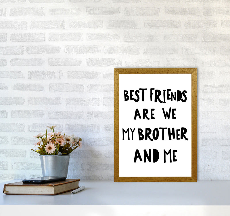 Brother Best Friends Black Framed Typography Wall Art Print A3 Print Only