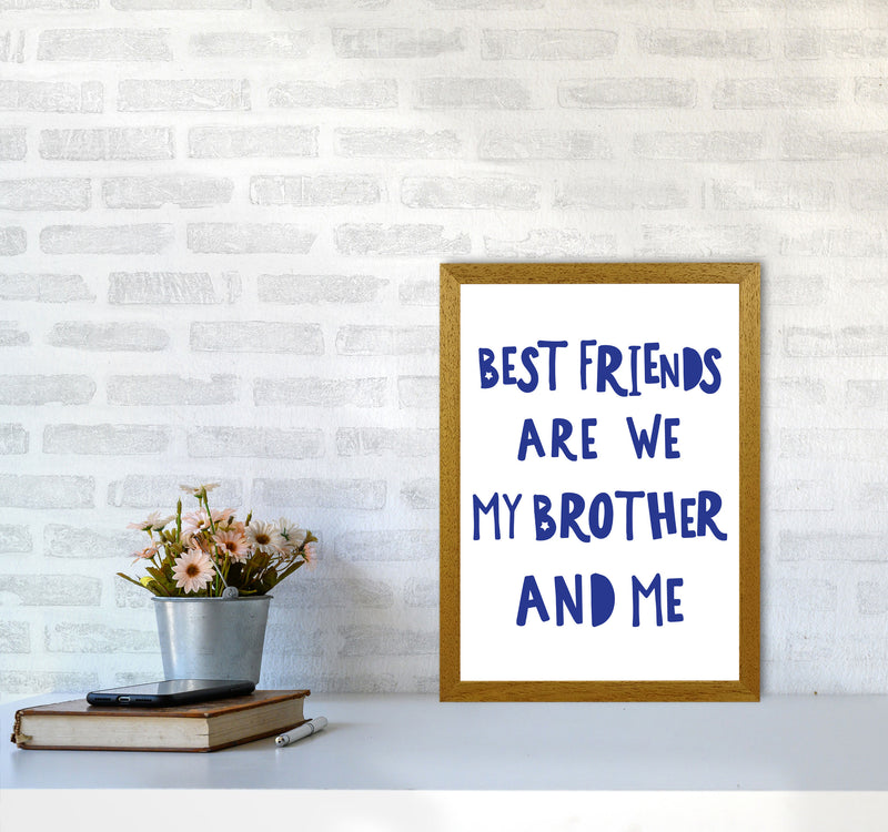 Brother Best Friends Navy Framed Nursey Wall Art Print A3 Print Only