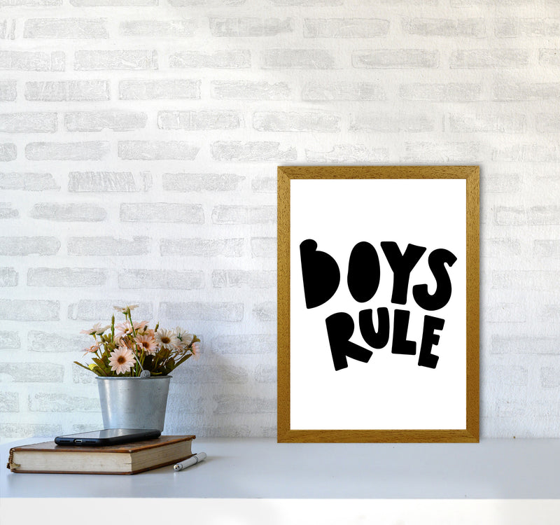 Boys Rule Black Framed Nursey Wall Art Print A3 Print Only