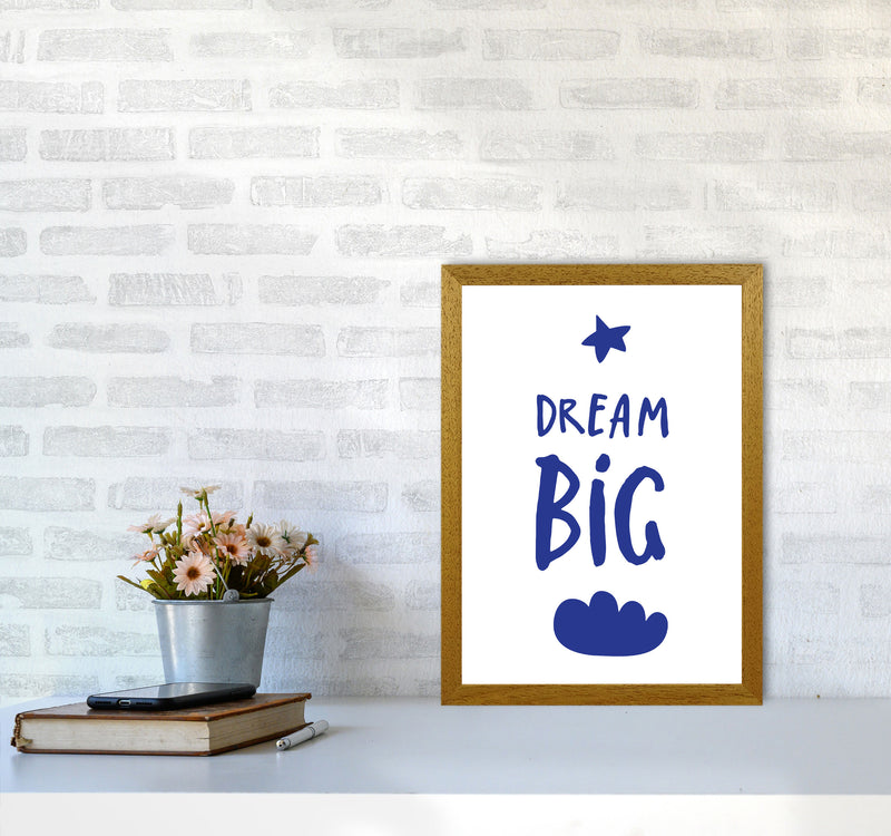 Dream Big Navy Framed Typography Wall Art Print A3 Print Only