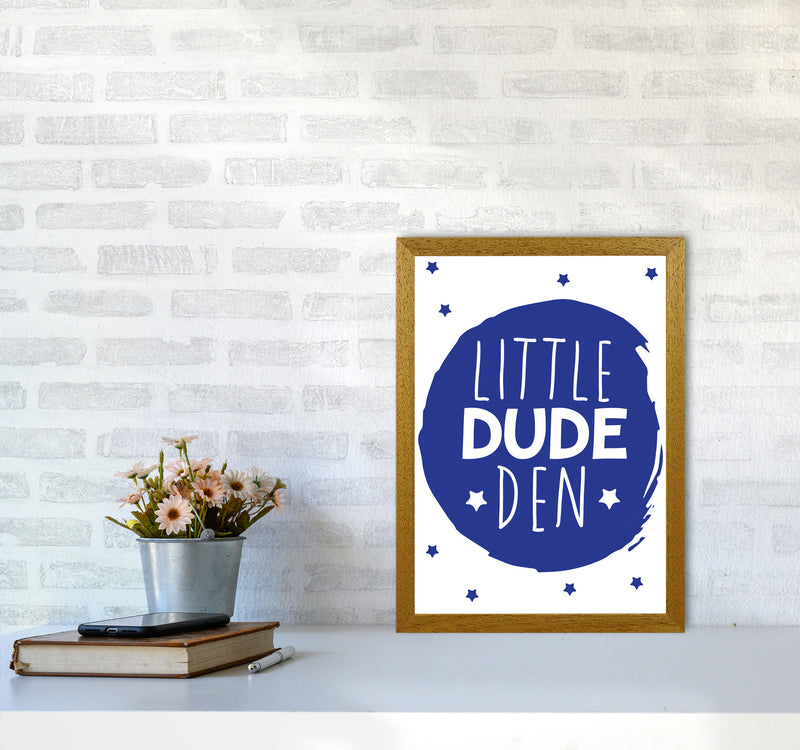 Little Dude Den Navy Circle Framed Nursey Wall Art Print A3 Print Only