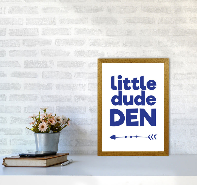 Little Dude Den Navy Framed Nursey Wall Art Print A3 Print Only