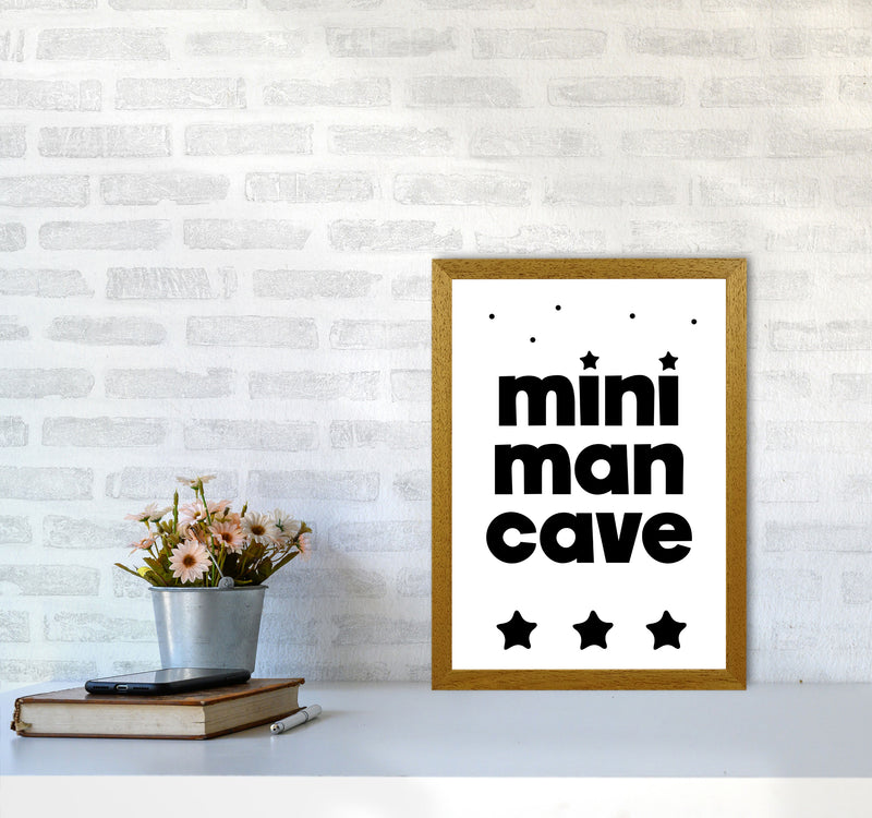 Mini Man Cave Black Framed Nursey Wall Art Print A3 Print Only