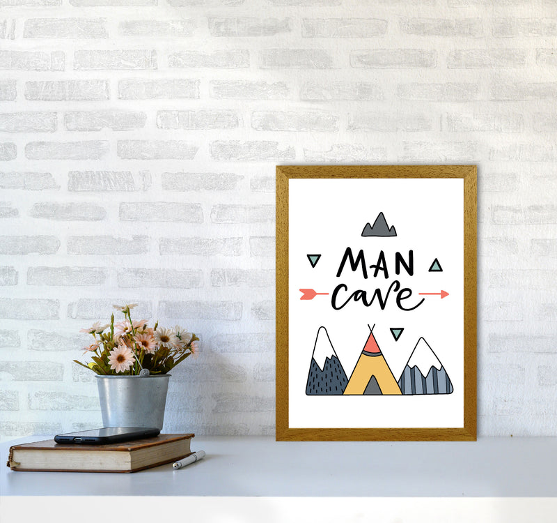 Man Cave Mountains Framed Typography Wall Art Print A3 Print Only