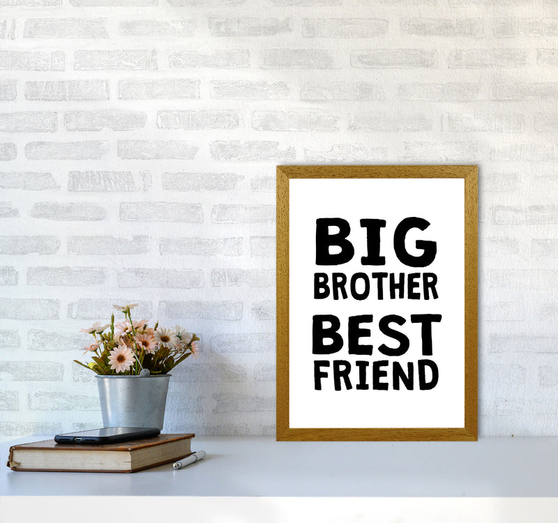 Big Brother Best Friend Black Framed Typography Wall Art Print A3 Print Only