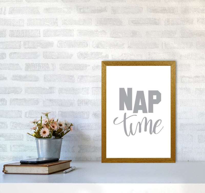 Nap Time Grey Framed Typography Wall Art Print A3 Print Only