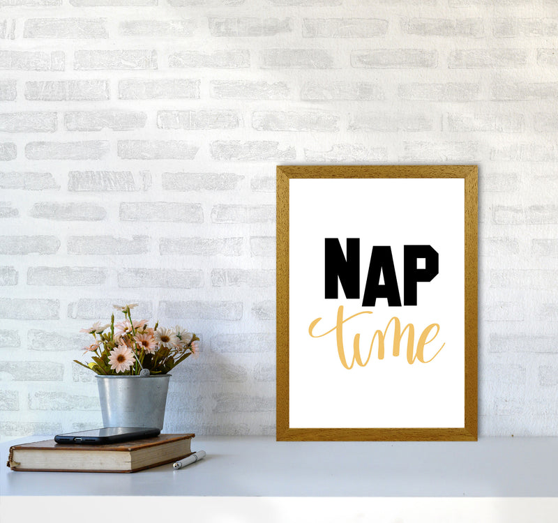 Nap Time Black And Mustard Framed Typography Wall Art Print A3 Print Only