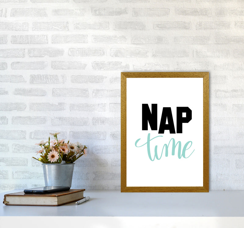Nap Time Black And Mint Framed Typography Wall Art Print A3 Print Only