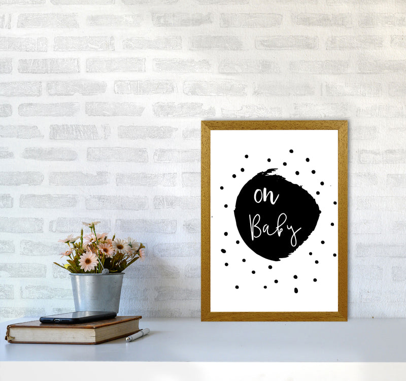 Oh Baby Black Framed Typography Wall Art Print A3 Print Only