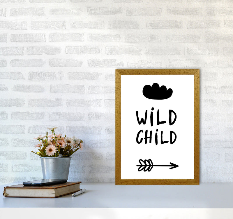 Wild Child Black Framed Nursey Wall Art Print A3 Print Only