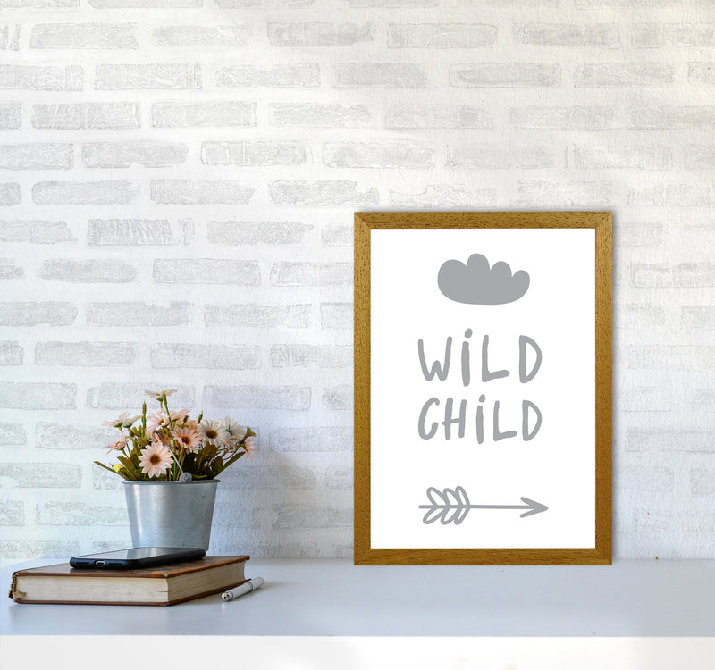 Wild Child Grey Framed Nursey Wall Art Print A3 Print Only