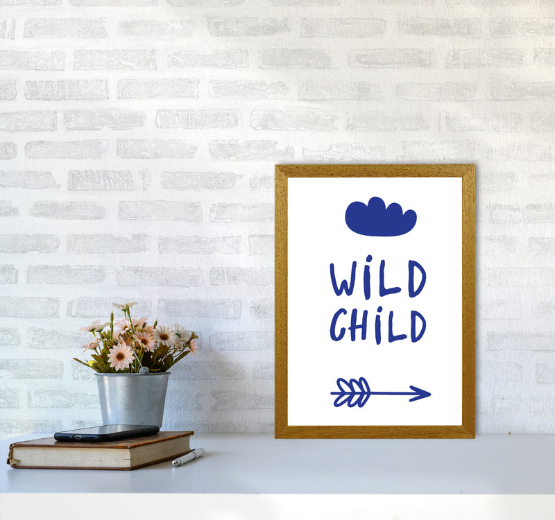 Wild Child Navy Framed Nursey Wall Art Print A3 Print Only