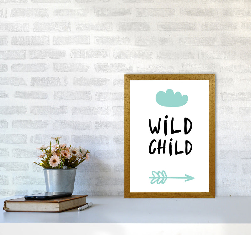 Wild Child Mint And Black Framed Nursey Wall Art Print A3 Print Only