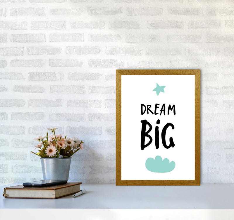Dream Big Mint Cloud Framed Typography Wall Art Print A3 Print Only
