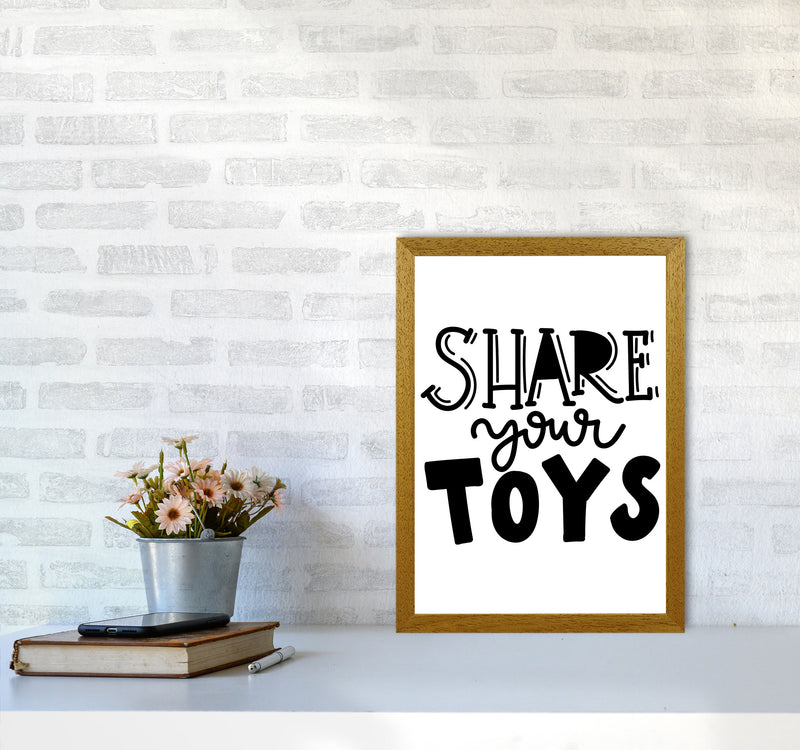 Share Your Toys Framed Nursey Wall Art Print A3 Print Only
