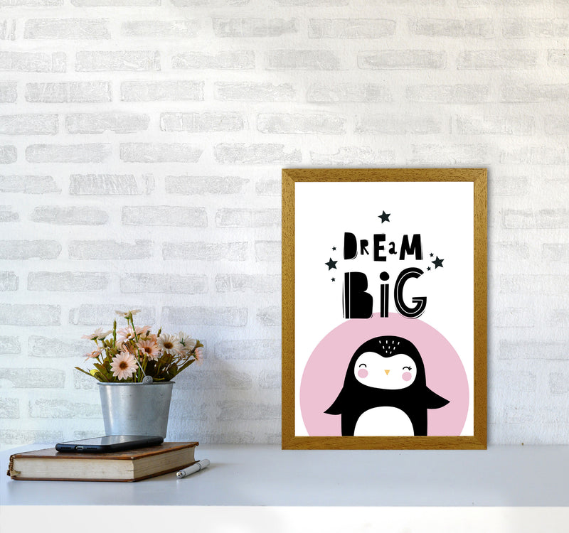 Dream Big Penguin Framed Nursey Wall Art Print A3 Print Only