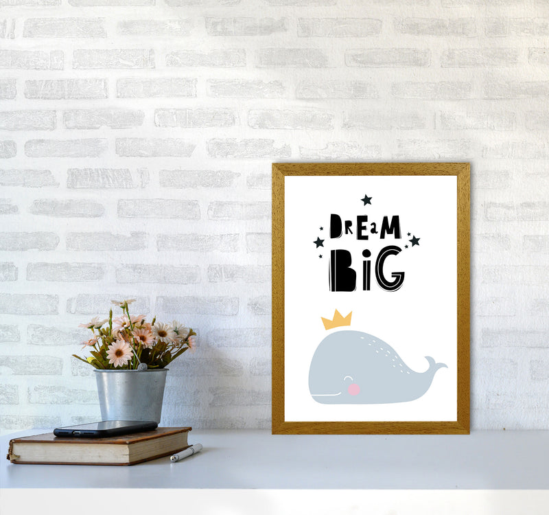 Dream Big Whale Framed Nursey Wall Art Print A3 Print Only