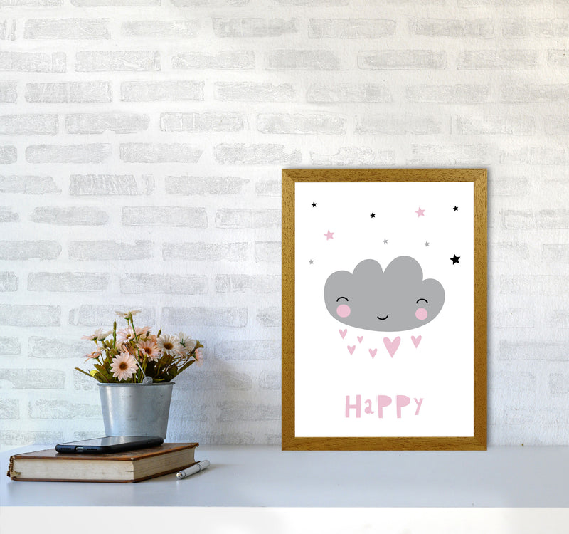 Happy Cloud Framed Nursey Wall Art Print A3 Print Only