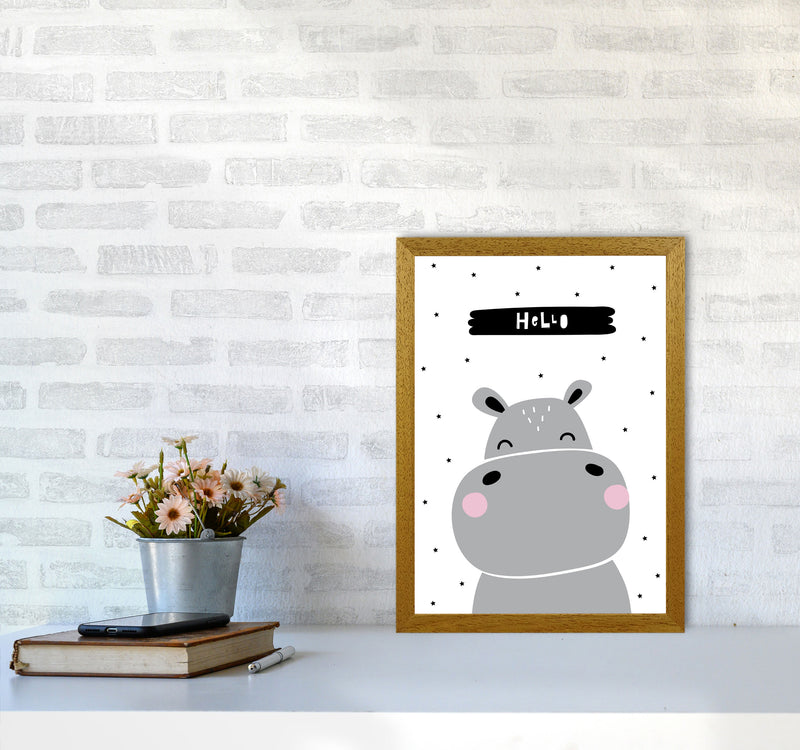 Hello Hippo Modern Print Animal Art Print A3 Print Only