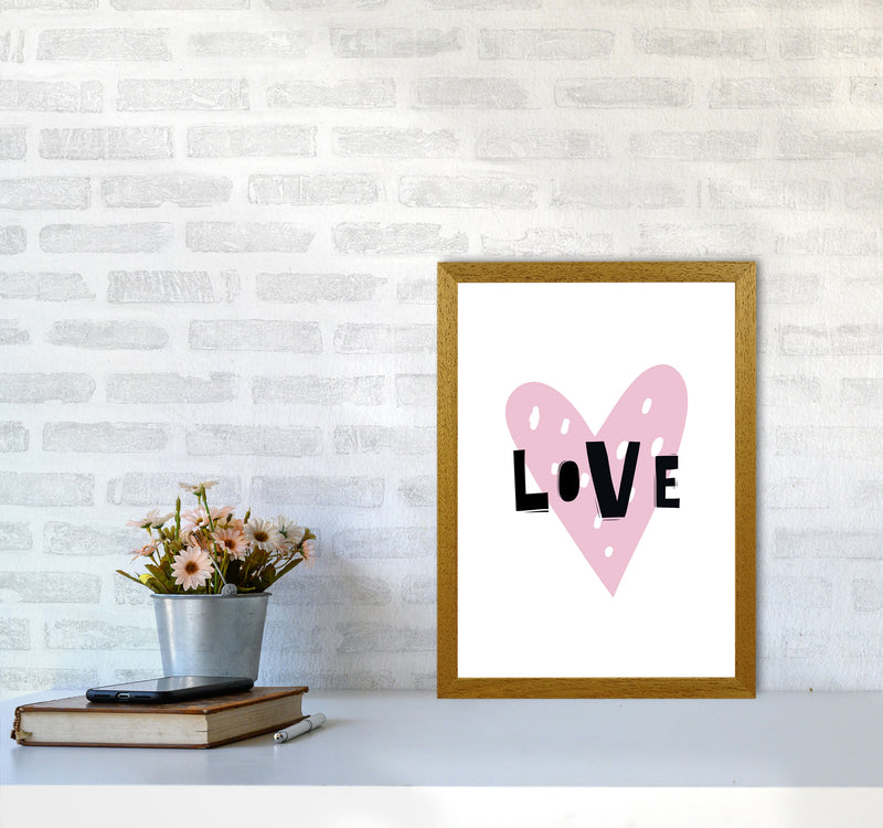 Love Heart Scandi Framed Typography Wall Art Print A3 Print Only