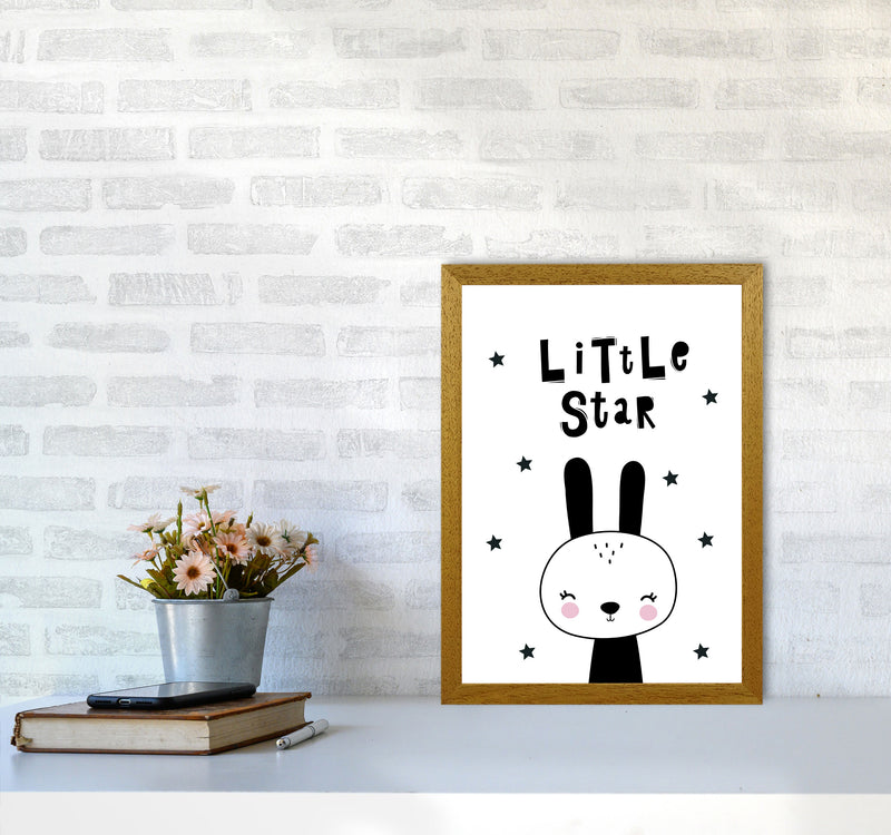 Little Star Bunny Framed Nursey Wall Art Print A3 Print Only