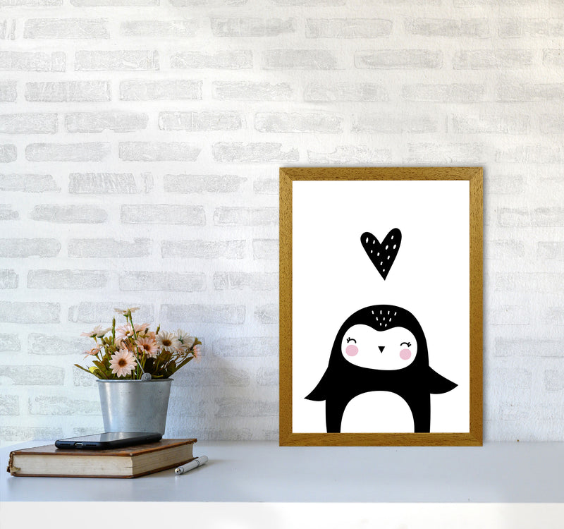 Penguin And Heart Modern Print Animal Art Print A3 Print Only