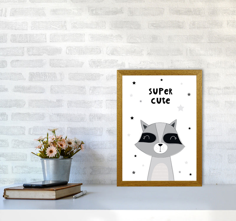 Super Cute Raccoon Framed Nursey Wall Art Print A3 Print Only