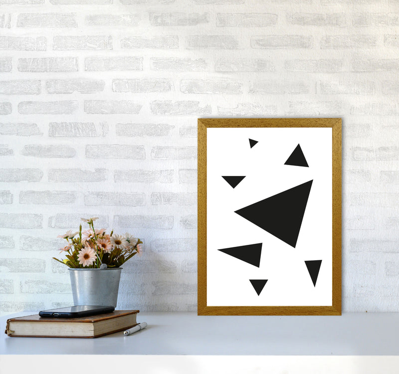 Black Abstract Triangles Modern Print A3 Print Only
