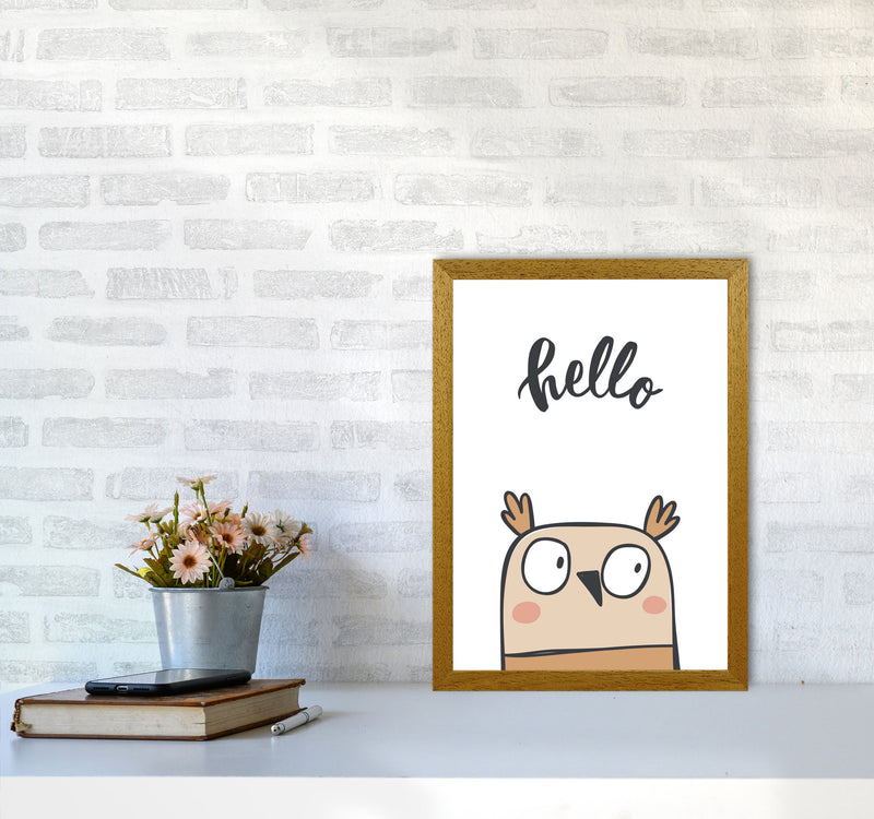 Hello Owl Modern Print Animal Art Print A3 Print Only