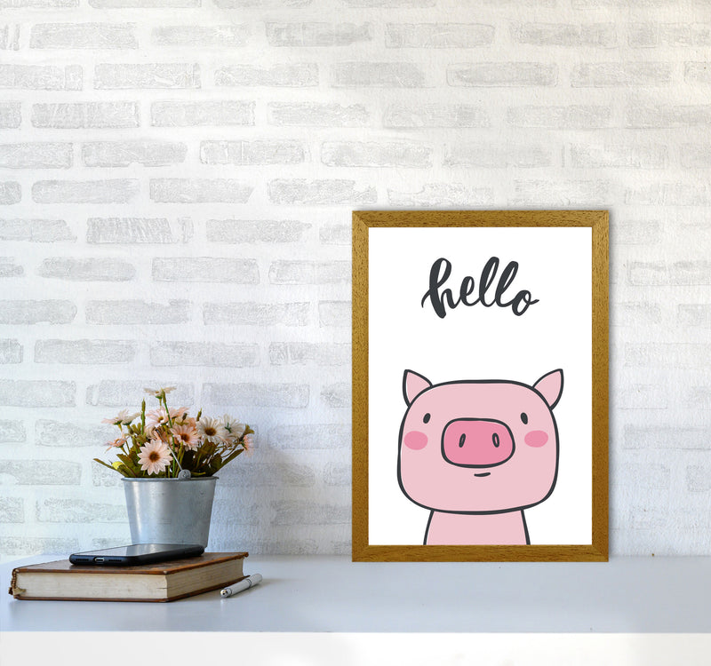 Hello Pig Modern Print Animal Art Print A3 Print Only