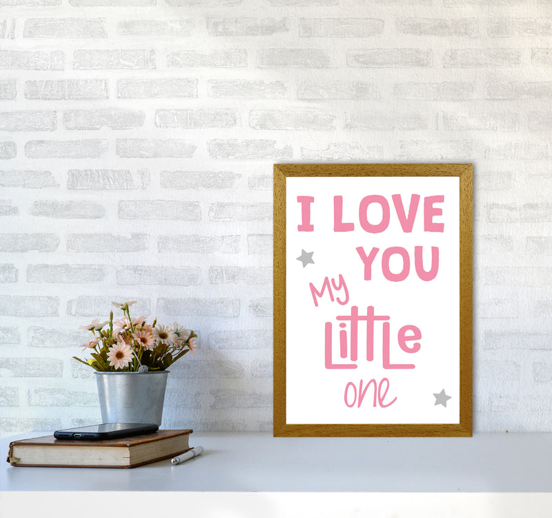I Love You Little One Pink Framed Nursey Wall Art Print A3 Print Only