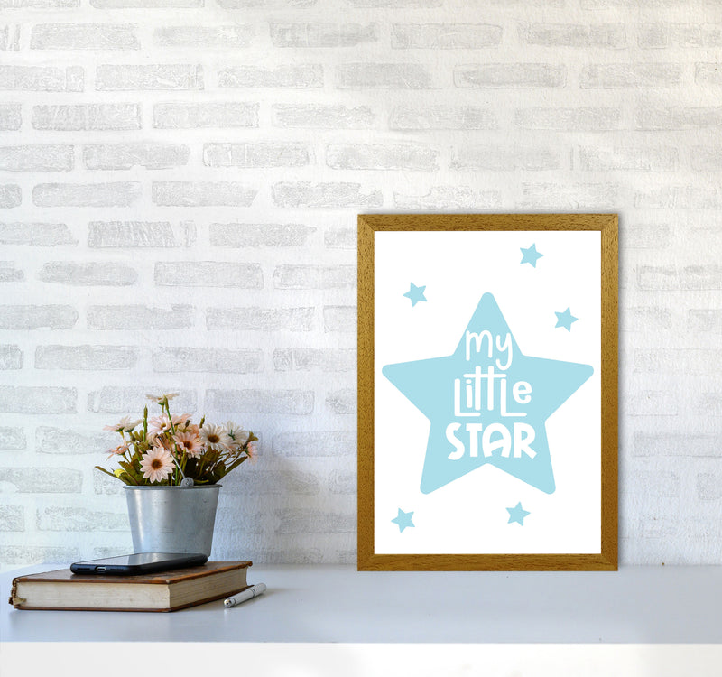 My Little Star Blue Framed Nursey Wall Art Print A3 Print Only