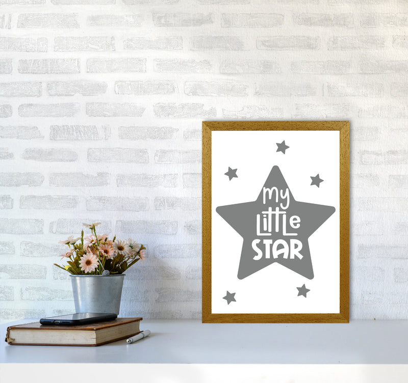 My Little Star Grey Framed Nursey Wall Art Print A3 Print Only