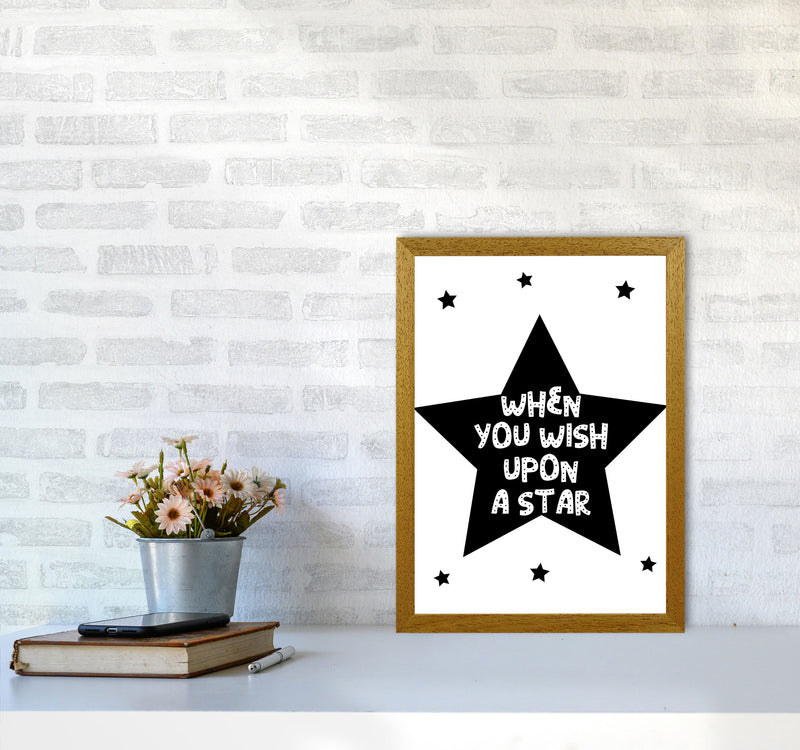 Wish Upon A Star Black Framed Nursey Wall Art Print A3 Print Only